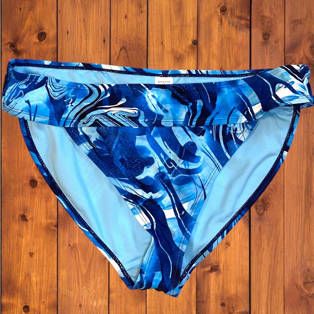 Peyton and Parker NWOT Blue Swirl Bikini Swim Bottoms